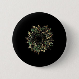 Macaron Rond 5 Cm Camo Tournesol Cacher Chasse Hippie Aventure Natur