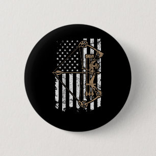 Macaron Rond 5 Cm Camo Usa Drapeau Tir à l'arc Composé Bow - Chasseu
