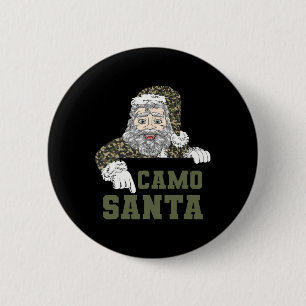 Macaron Rond 5 Cm Camoflage Chasse de Noël Père Noël Camo Military M