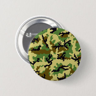 Macaron Rond 5 Cm Camouflage des bois