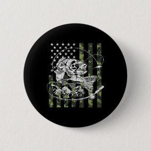 Macaron Rond 5 Cm Camouflage Drapeau Américain Cadeaux De Pêche Pour