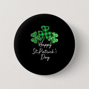Macaron Rond 5 Cm Camouflage du Shamrock Léopard Joyeux St Patrick