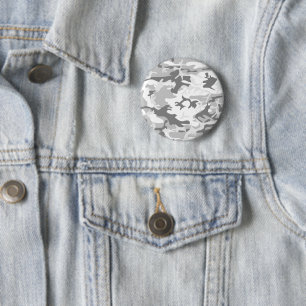 Macaron Rond 5 Cm Camouflage gris neige d'hiver, Militaire, Armée