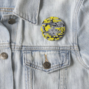 Macaron Rond 5 Cm Camouflage jaune et gris, Militaire, Armée