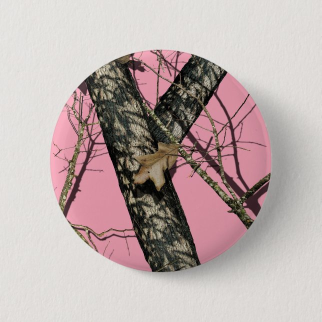 Macaron Rond 5 Cm Camouflage rose (Devant)