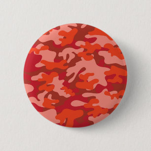 Macaron Rond 5 Cm Camouflage rouge