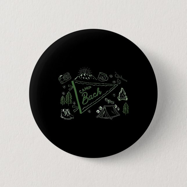 Macaron Rond 5 Cm Camp Bach Aventure Camping Enterrement de Vie de J (Devant)