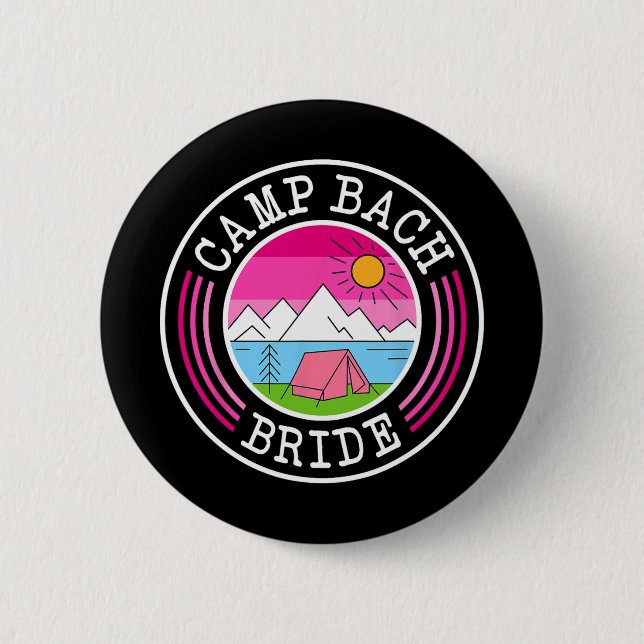 Macaron Rond 5 Cm Camp Bach Demoiselle d'honneur Rétro Camping Enter (Devant)