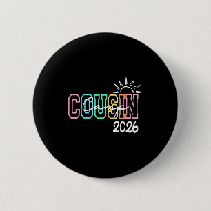 Macaron Rond 5 Cm Camp de cousins 2026 vacances d'été à la plage fam