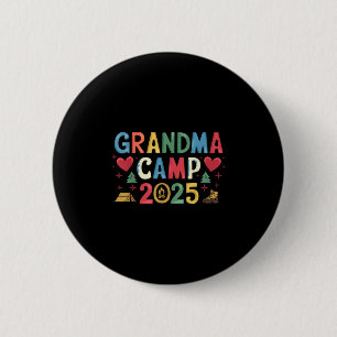 Macaron Rond 5 Cm Camp de grand-mère 2025 Cousins Camping de vacance