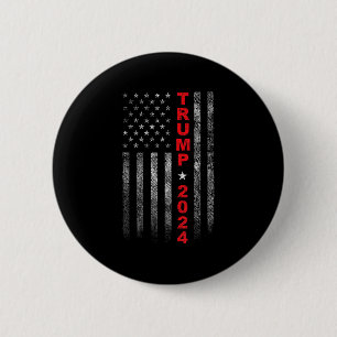 Macaron Rond 5 Cm Camp d'élection de Trump 2024, drapeau américain v