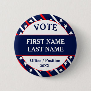 Macaron Rond 5 Cm Campagne de vote personnalisée aux États-Unis 