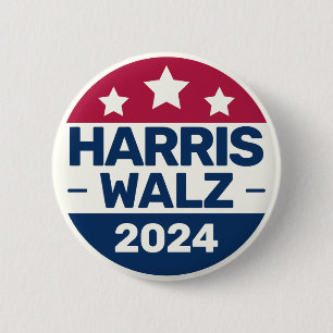Macaron Rond 5 Cm Campagne Kamala Harris Tim Walz 2024 Président