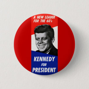 Macaron Rond 5 Cm Campagne présidentielle 1960 de Kennedy