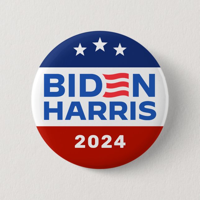 Macaron Rond 5 Cm Campagne présidentielle de Biden Harris 2024 (Devant)