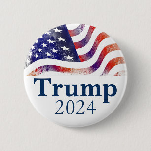 Macaron Rond 5 Cm Campagne Trump 2024 - Drapeau américain
