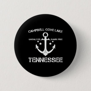 Macaron Rond 5 Cm Campbell Cove Lake Tennessee Funny Fishing Camping