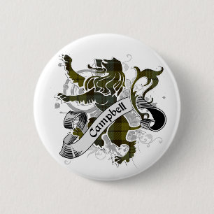 Macaron Rond 5 Cm Campbell Tartan Lion