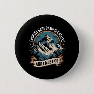 Macaron Rond 5 Cm Campement de Byse Everest, Aventure en montagne en