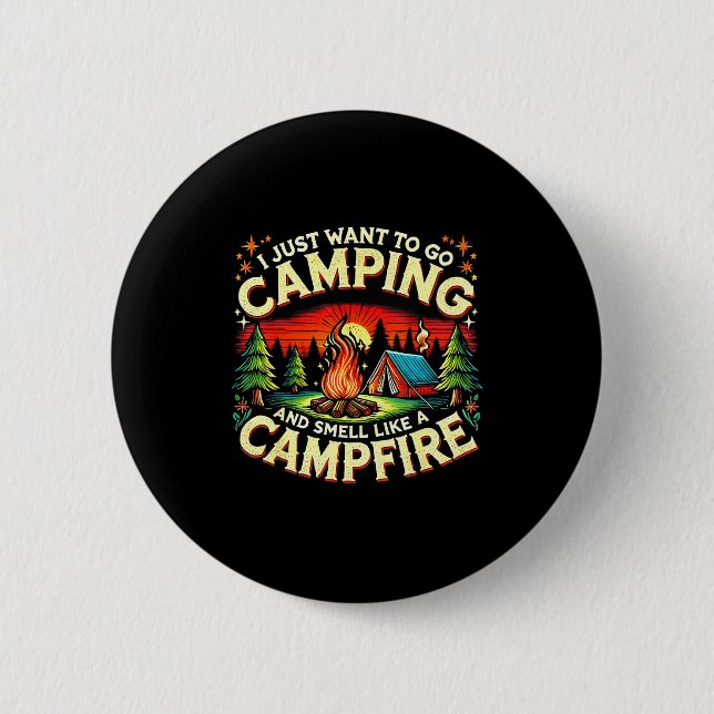 Macaron Rond 5 Cm Camper Funny Cute Camng Glamng Campfire Quote Camp (Devant)