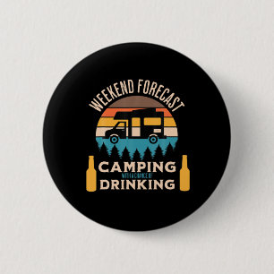 Macaron Rond 5 Cm Camping Bière Avec Bière Anniversaire