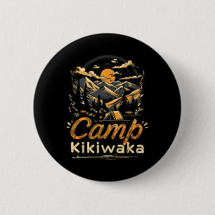 Macaron Rond 5 Cm Camping Kikiwaka campeur randonnée tente forêt mon