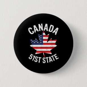 Macaron Rond 5 Cm Canada 51e État Drapeau américain Canada 51e État 