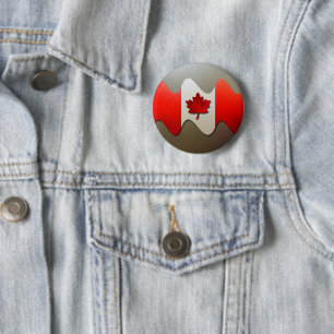 Macaron Rond 5 Cm Canada Flag-Chrome par Shirley Taylor