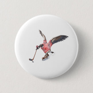 Macaron Rond 5 Cm Canada Goose Jouer au hockey