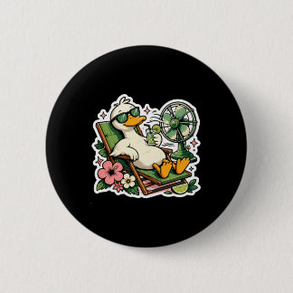 Macaron Rond 5 Cm Canard d'été drôle Mode de vacances relaxantes Tro