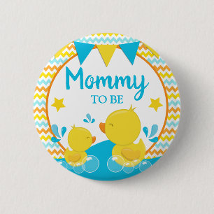Macaron Rond 5 Cm Canard en caoutchouc jaune et bleu à pois Maman fu
