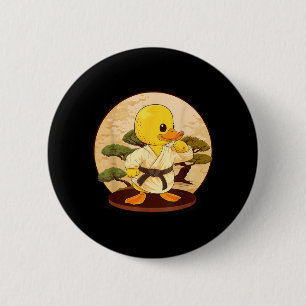 Macaron Rond 5 Cm Canard en caoutchouc karaté motif Taekwondo Jiu-Ji
