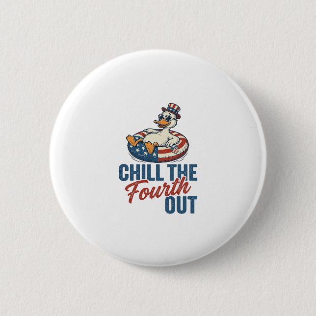 Macaron Rond 5 Cm Canard patriotique maillot de bain flottant pour l (Devant)