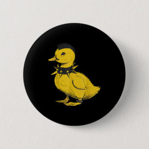 Macaron Rond 5 Cm Canard rockeur punk metal rock and roll musique to
