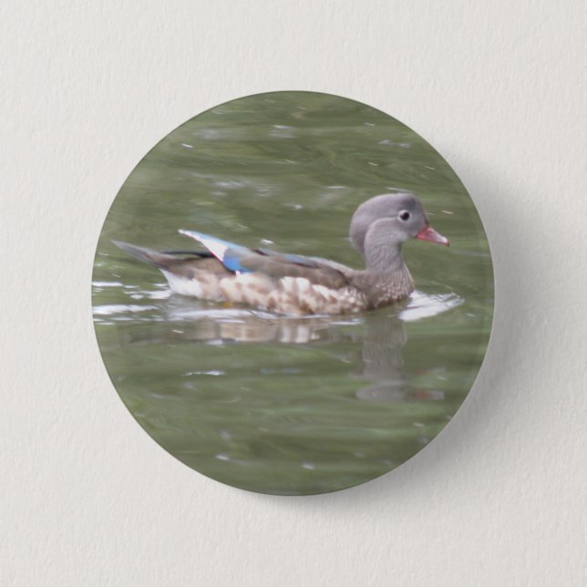 Macaron Rond 5 Cm Canard sur le lac Button (Devant)