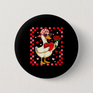 Macaron Rond 5 Cm Canards drôles de la Saint-Valentin Cœur de la Sai