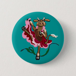Macaron Rond 5 Cm Cancan cowgirl