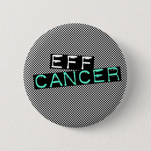 Macaron Rond 5 Cm cancer checkered d'EFF (Devant)