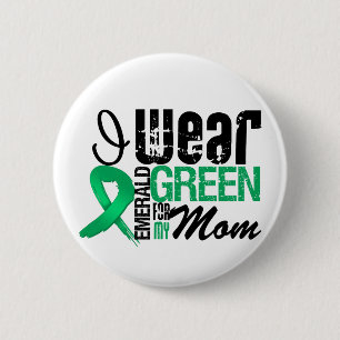 Macaron Rond 5 Cm Cancer de foie je porte le vert vert pour ma maman