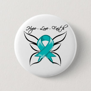 Macaron Rond 5 Cm Cancer de l'ovaire Hope amour foi
