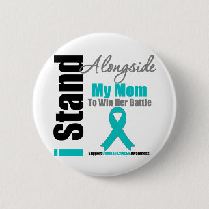 Macaron Rond 5 Cm Cancer De L'Ovarien Je Suis Aux Côtés De Ma Mère