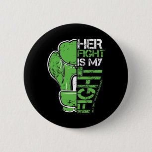 Macaron Rond 5 Cm Cancer du canal Son combat est mon combat Gant de