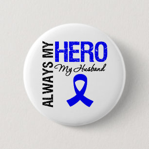 Macaron Rond 5 Cm Cancer du colon toujours mon héros mon mari
