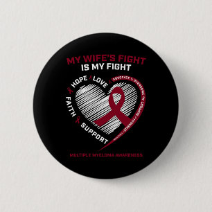 Macaron Rond 5 Cm Cancer du sang de la femme La lutte de ma femme co