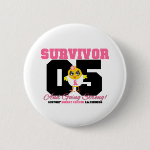 Macaron Rond 5 Cm Cancer du sein poussin survivant 05 ans