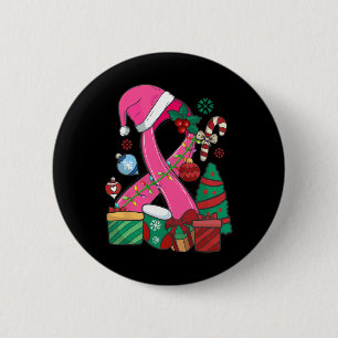 Macaron Rond 5 Cm Cancer du sein Ruban rose Sensibilisation au cance