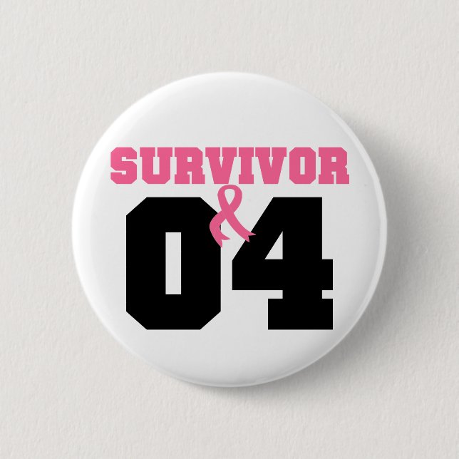 Macaron Rond 5 Cm Cancer du sein Survivant 4 ans (Devant)