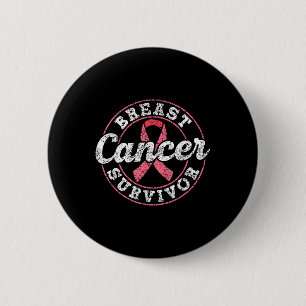Macaron Rond 5 Cm Cancer du sein Survivant Pink Awareness Combight B