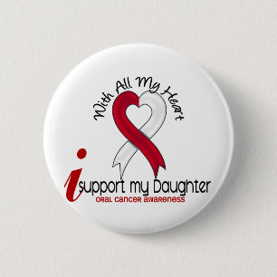 Macaron Rond 5 Cm CANCER ORAL je soutiens ma fille