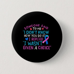 Macaron Rond 5 Cm Cancer Sensibilisation Ruban bleu rose Turquoise C